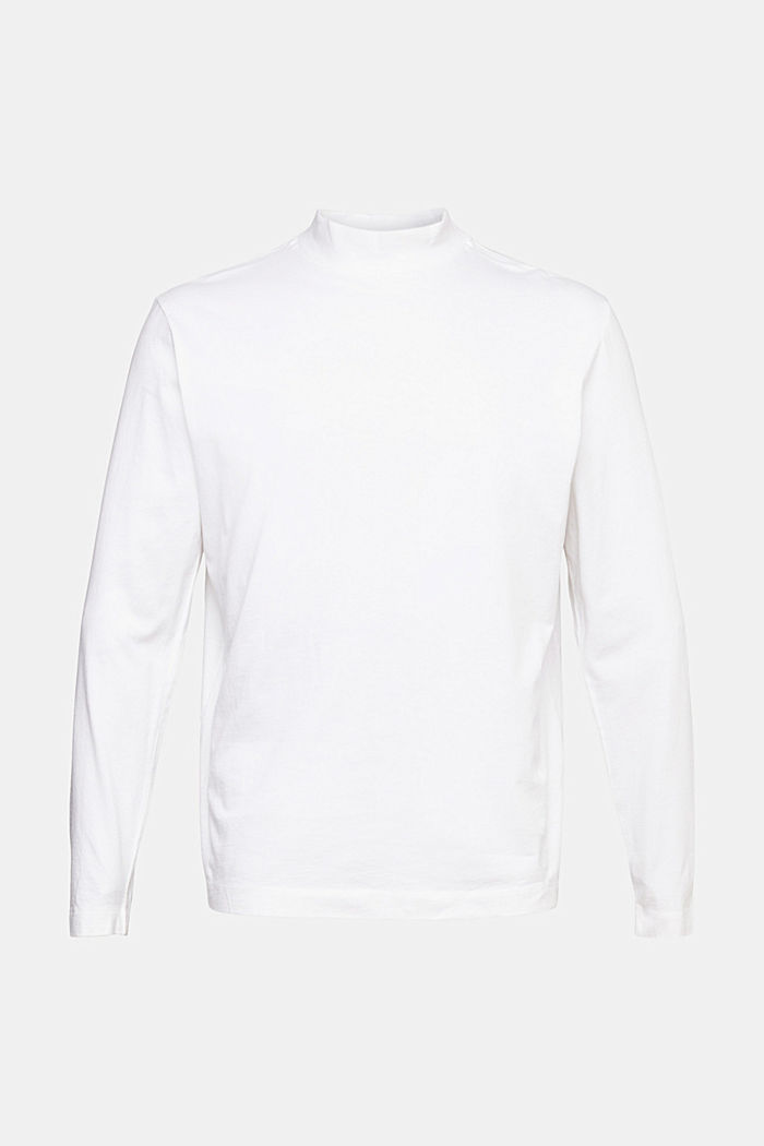 Stand-up collar long sleeve top, WHITE, detail-asia image number 6