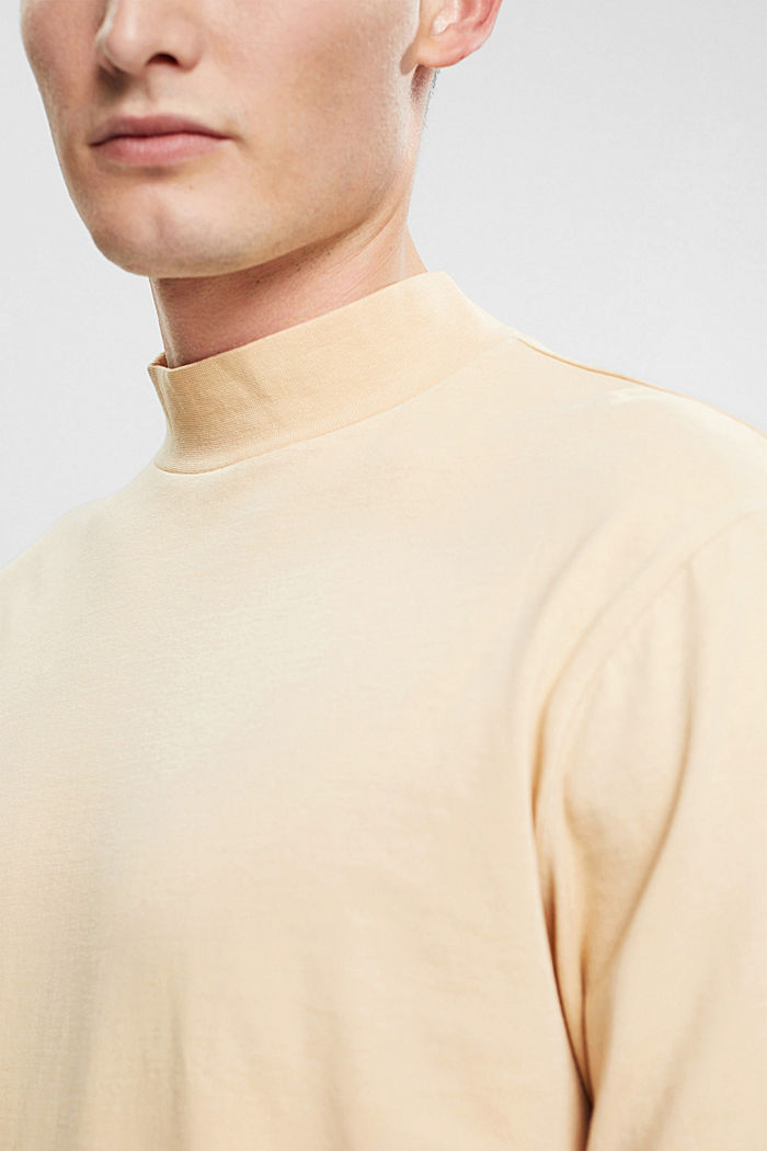 Stand-up collar long sleeve top, CREAM BEIGE, detail-asia image number 2