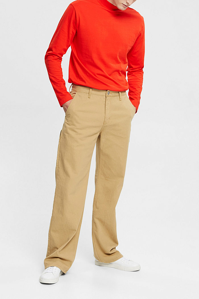 Stand-up collar long sleeve top, RED, detail-asia image number 3