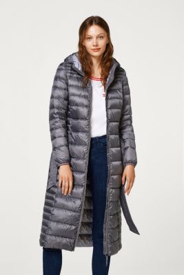 Esprit Lightweight down coat with a belt at our Online Shop