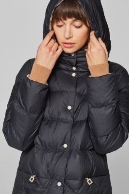 Esprit - Lightweight down jacket with an adjustable hood at our Online Shop
