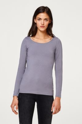 Esprit - Stretch long sleeve top with organic cotton at our Online Shop