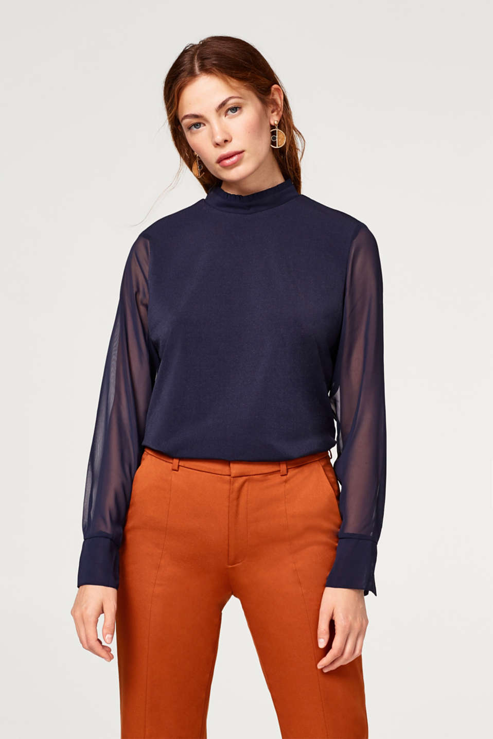 Esprit - Blouse style top with chiffon sleeves at our Online Shop