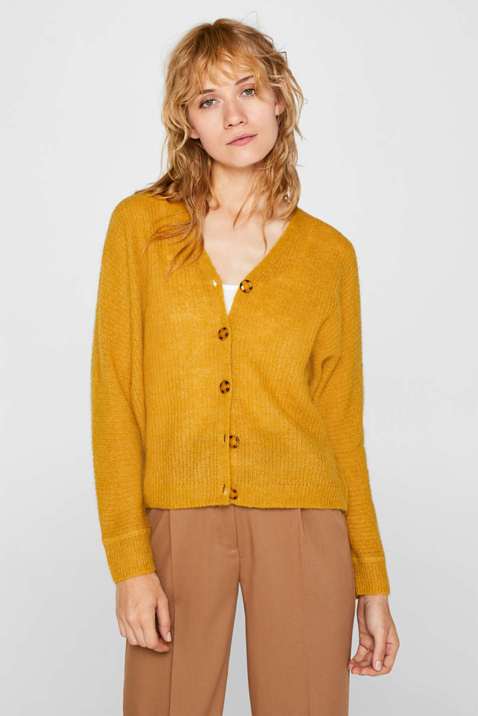 Esprit - With wool: soft cardigan with alpaca at our Online Shop