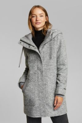 esprit parka with faux fur hood
