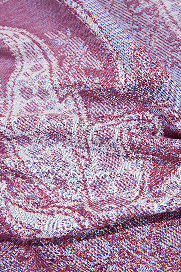 Geweven sjaal met motief van een katoenmix, BRIGHT BLUE, detail image number 2