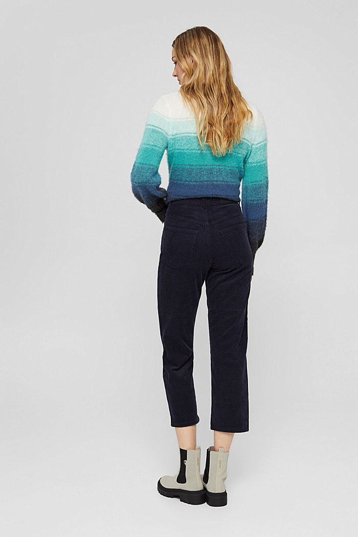 Cropped corduroy trousers in a fashion fit, NAVY, detail image number 3