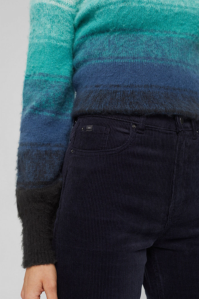 Cropped corduroy trousers in a fashion fit, NAVY, detail image number 2