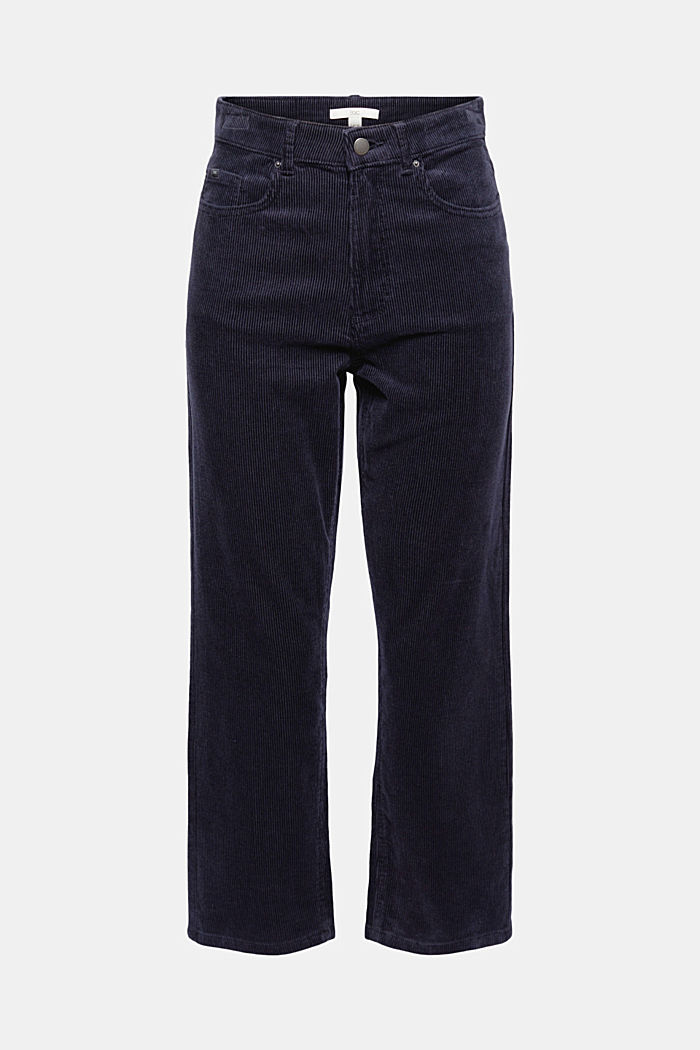 Cropped corduroy trousers in a fashion fit, NAVY, detail image number 7