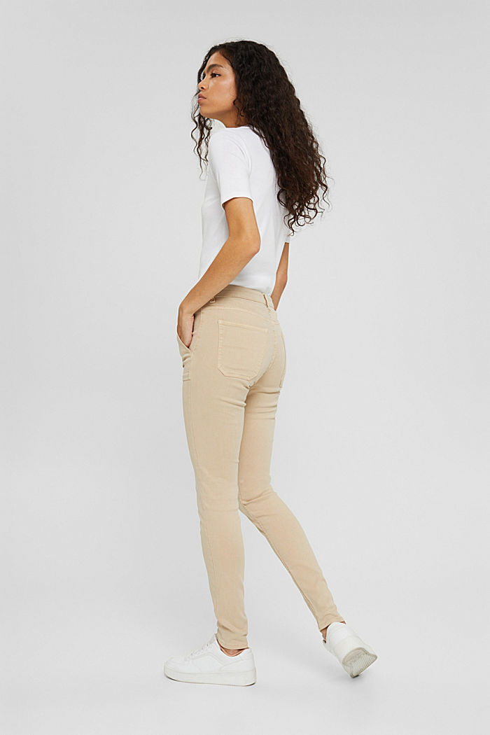 Stretch trousers with organic cotton, BEIGE, detail image number 3