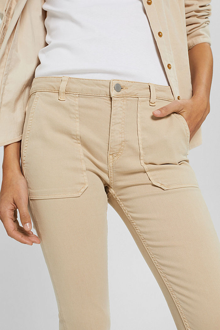 Stretch trousers with organic cotton, BEIGE, detail image number 2
