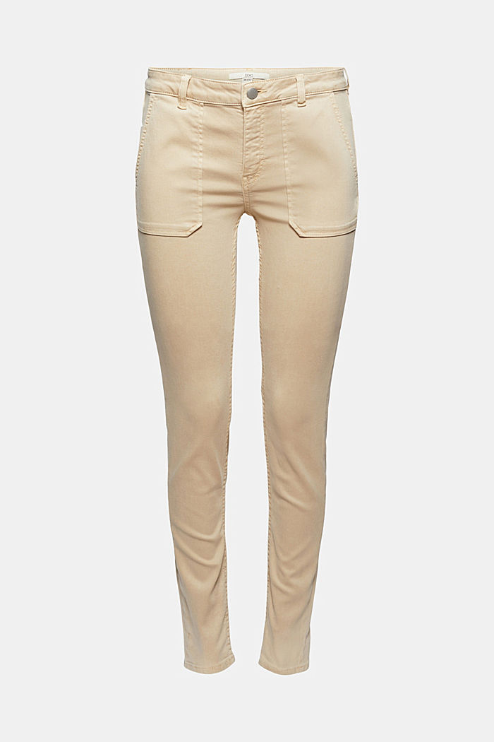 Stretch trousers with organic cotton, BEIGE, detail image number 7