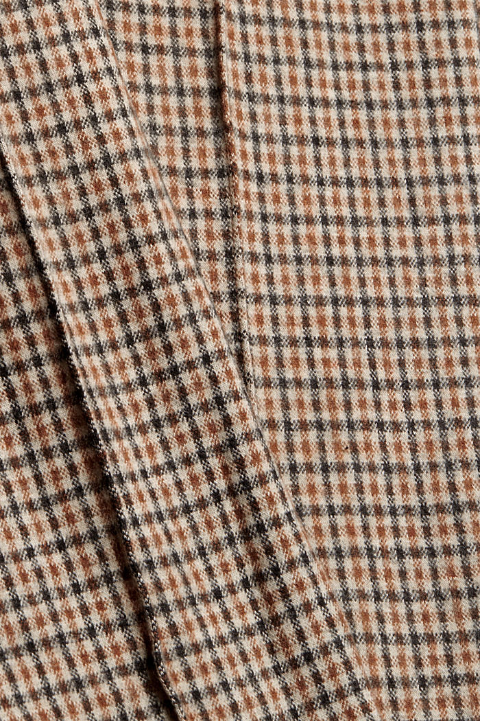 Checked stirrup leggings with a flannel texture, BEIGE, detail image number 4