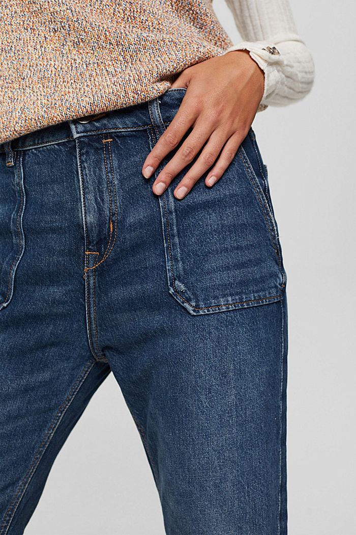 Boyfriend jeans in organic cotton, BLUE DARK WASHED, detail image number 2