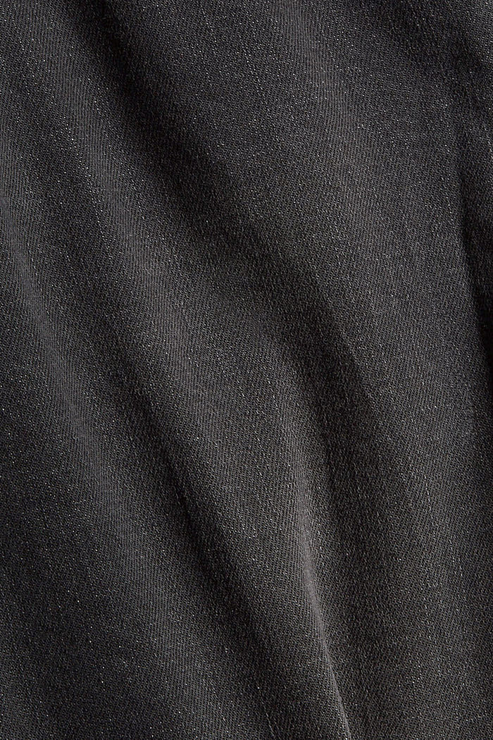Modieuze jeans met bandplooien, biologisch katoen, GREY DARK WASHED, detail image number 4