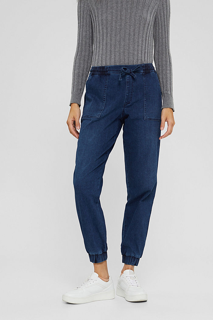 Jogger-style jeans made of blended cotton