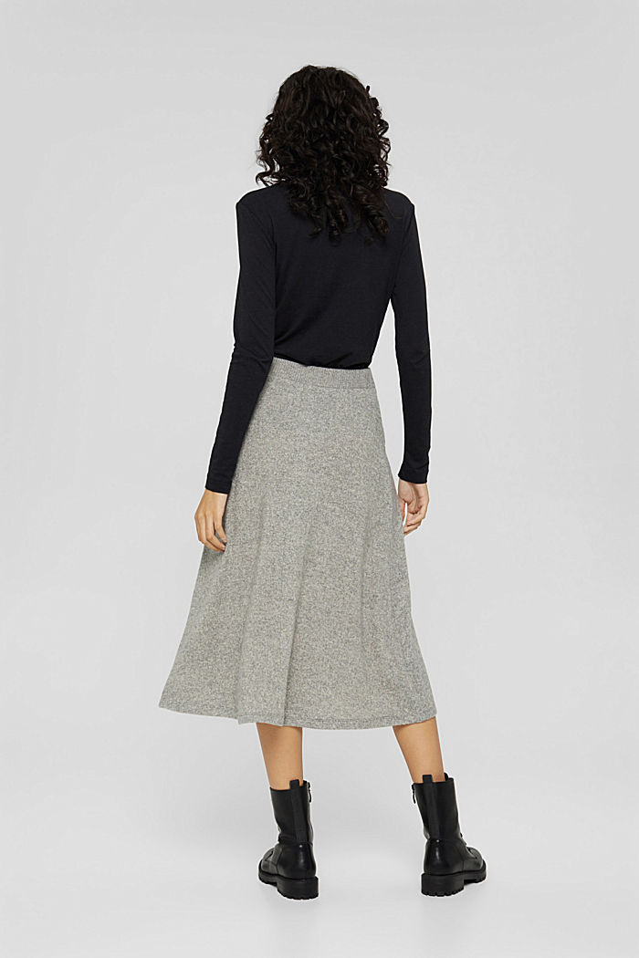 Knitted, flared midi skirt, MEDIUM GREY, detail image number 3