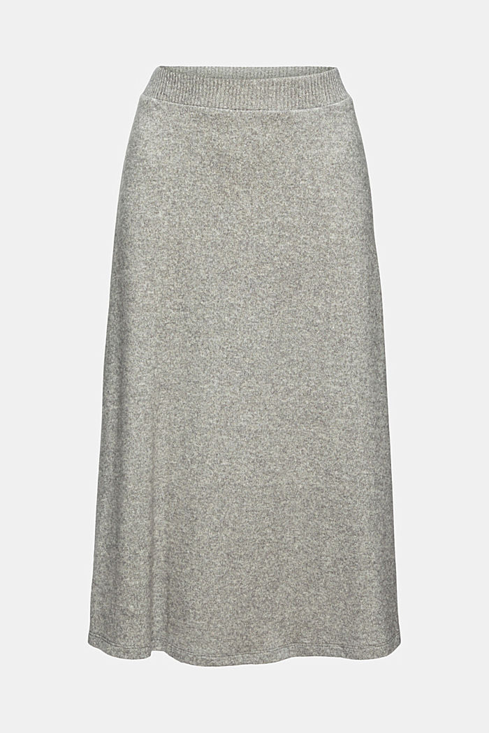 Knitted, flared midi skirt, MEDIUM GREY, detail image number 7