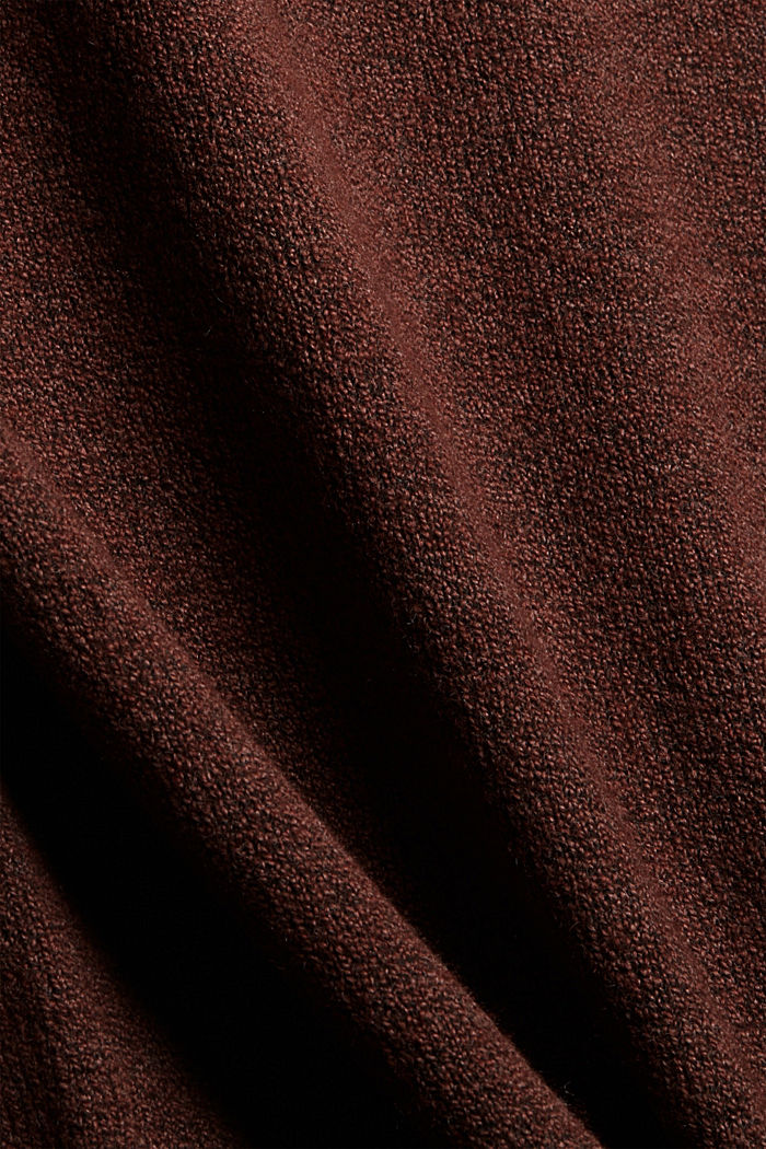 Wool blend: knitted dress with dropped shoulders, BROWN, detail image number 4