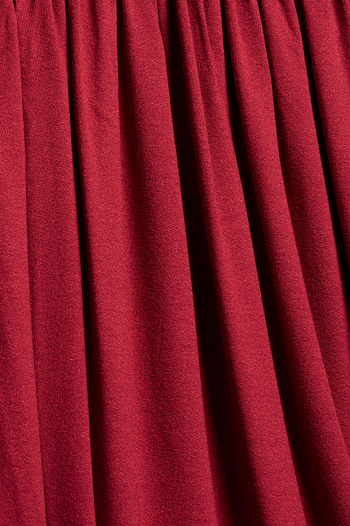 Jersey jurk met bandjes met kwastjes, LENZING™ ECOVERO™, DARK RED, detail image number 4