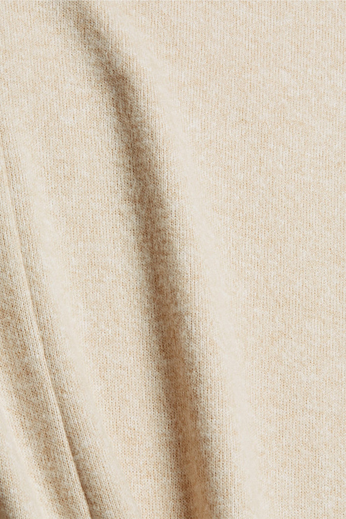 Midi dress made of brushed jersey, BEIGE, detail image number 4