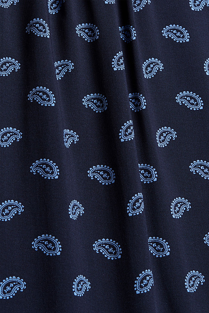 Printed blouse with frills, LENZING™ ECOVERO™, NAVY, detail image number 4