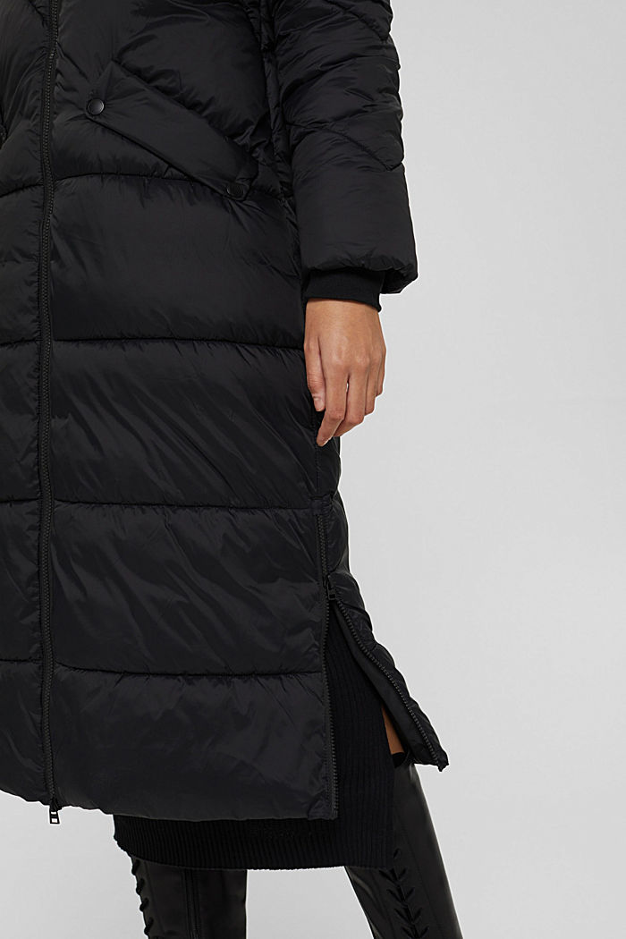 Reciclado: abrigo acolchado con capucha, BLACK, detail image number 2