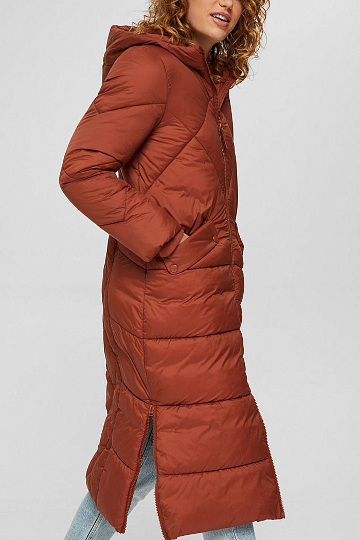 Reciclado: abrigo acolchado con capucha, CINNAMON, detail image number 5