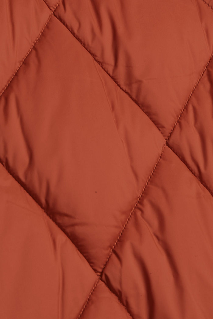 Gerecycled: gewatteerde mantel met capuchon, CINNAMON, detail image number 4