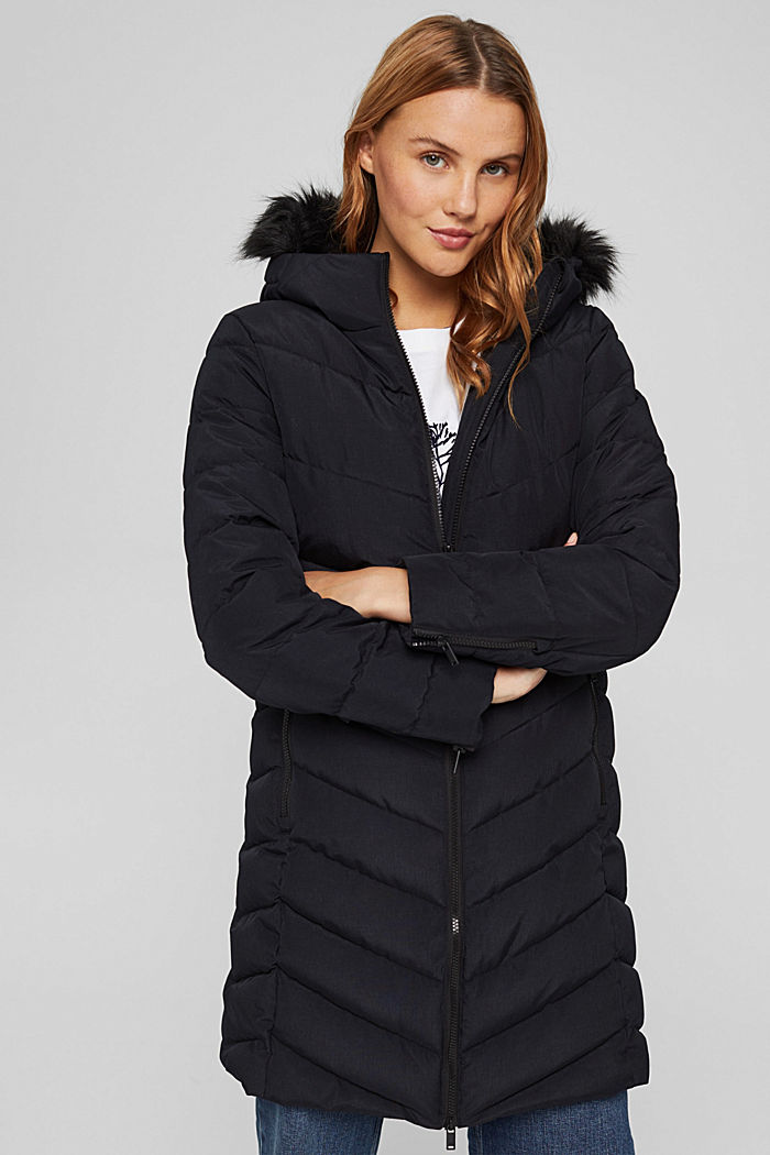 Recycled: Quilted coat with 3M™ Thinsulate™ filling, BLACK, detail image number 0