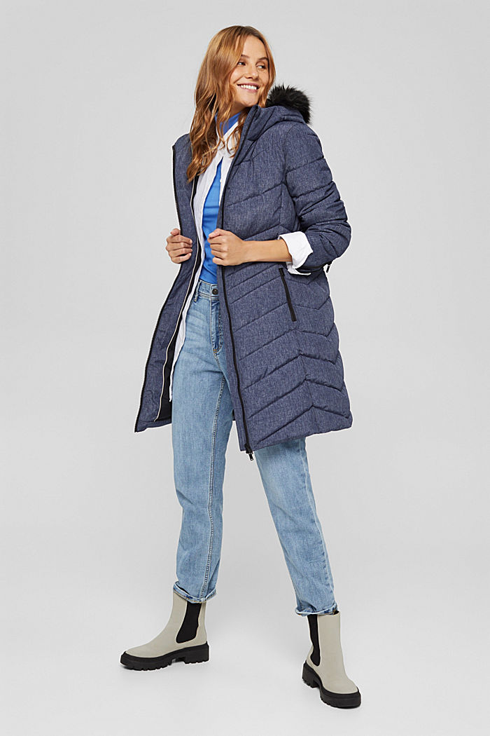Recycled: Quilted coat with 3M™ Thinsulate™ filling, NAVY, detail image number 1