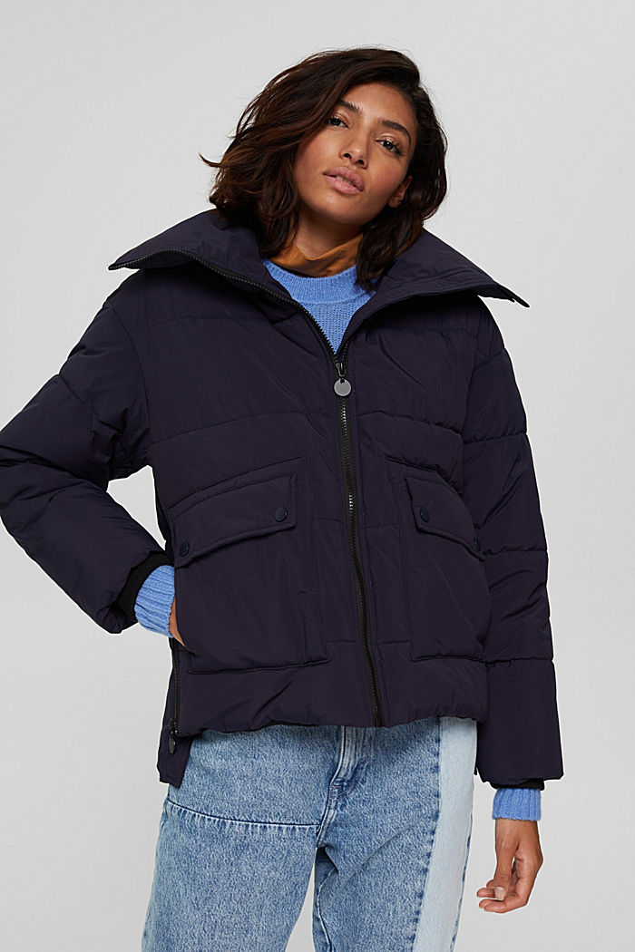 Recycled: quilted jacket in a boxy fit