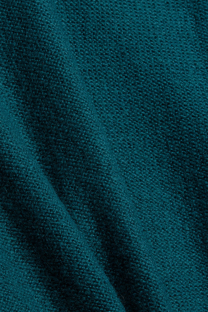 Wool blend: jumper with inside-out seams, EMERALD GREEN, detail image number 4