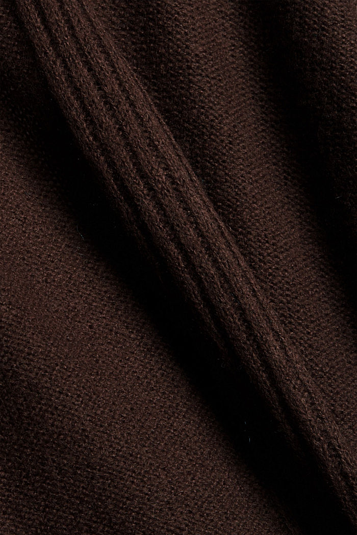 Wool blend: cardigan with inside-out seams, BROWN, detail image number 4
