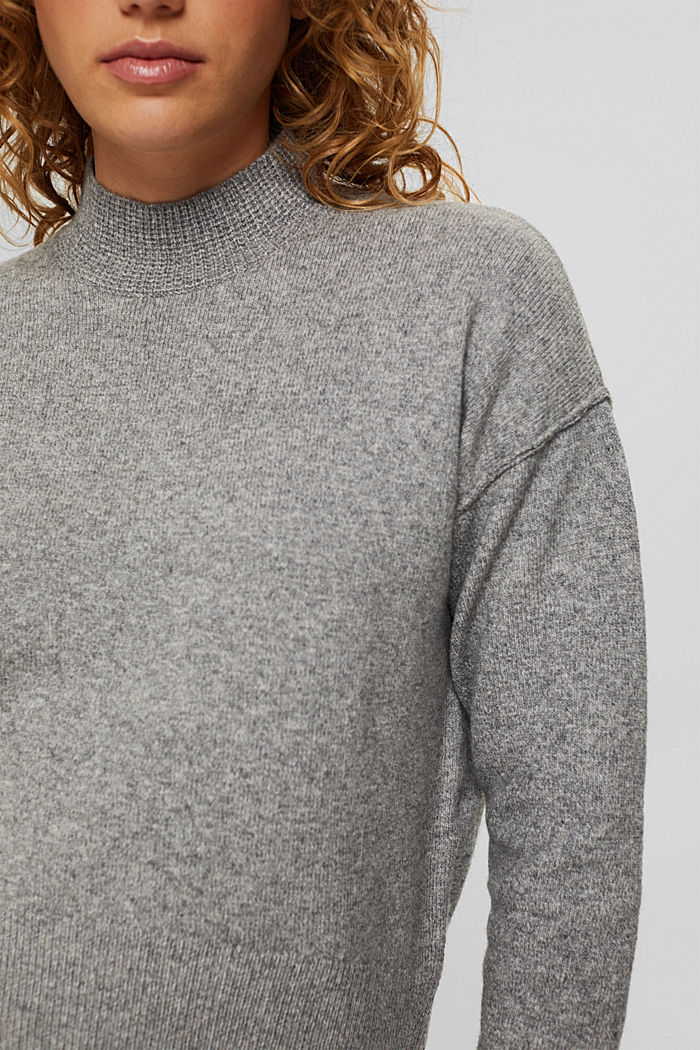 Wool blend: jumper with inside-out seams, MEDIUM GREY, detail image number 2