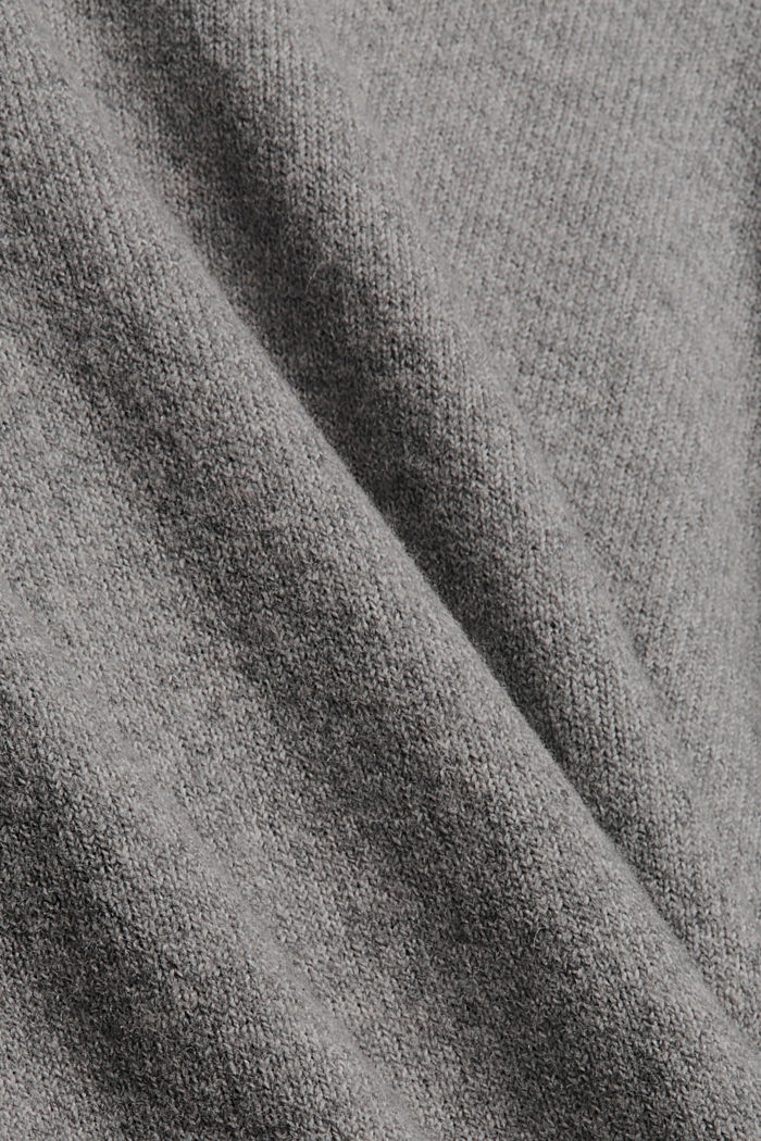 Wool blend: jumper with inside-out seams, MEDIUM GREY, detail image number 4
