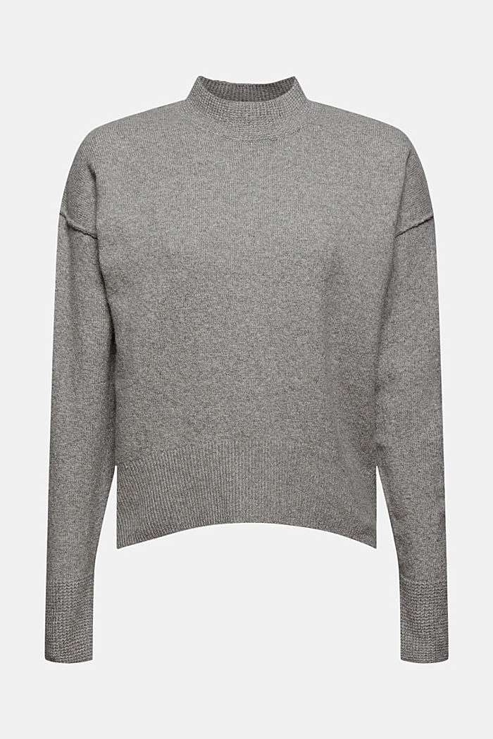Wool blend: jumper with inside-out seams, MEDIUM GREY, detail image number 6