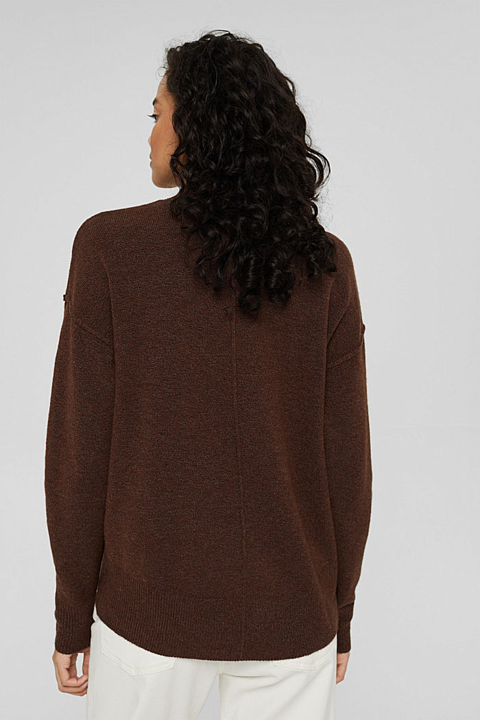 Wool blend: jumper with inside-out seams, BROWN, detail image number 3