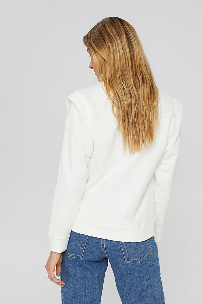 Sweatshirt with accentuated shoulders, OFF WHITE, detail image number 3