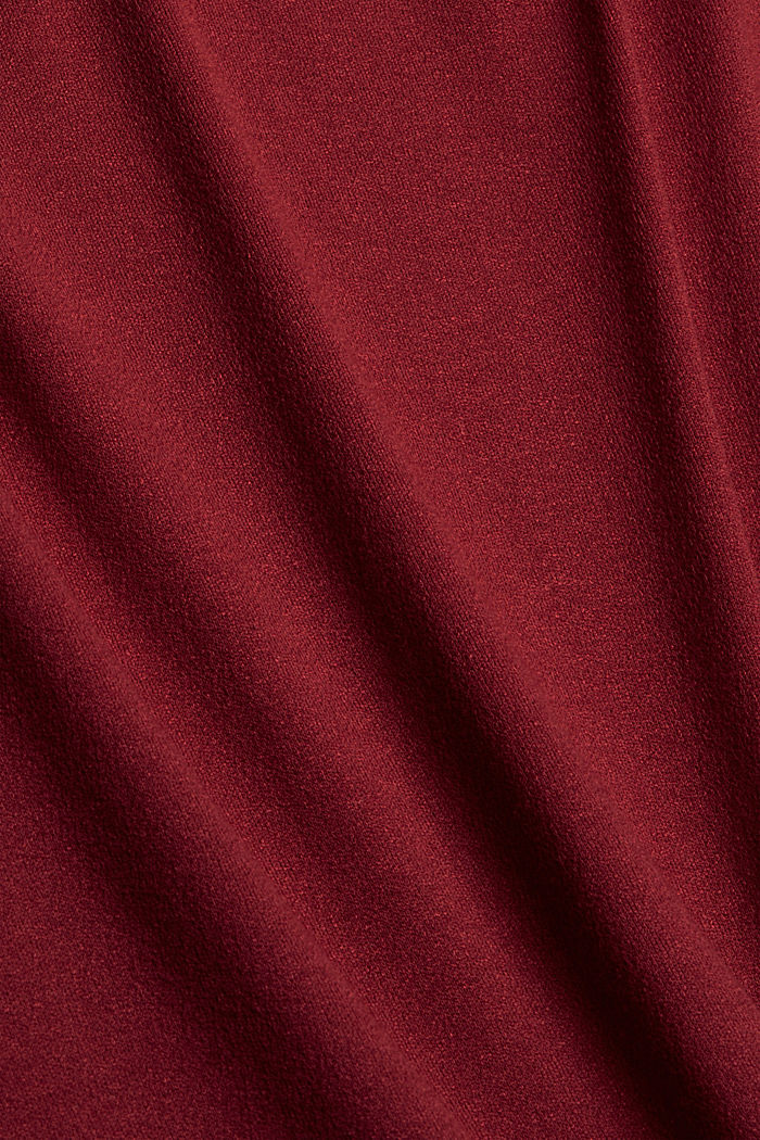 Long sleeve top with tasselled ties, LENZING™ ECOVERO™, DARK RED, detail image number 4