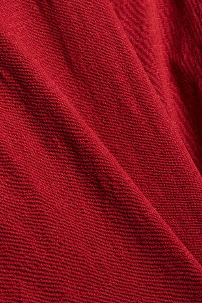 Pallohihainen paita 100 % luomupuuvillaa, DARK RED, detail image number 4