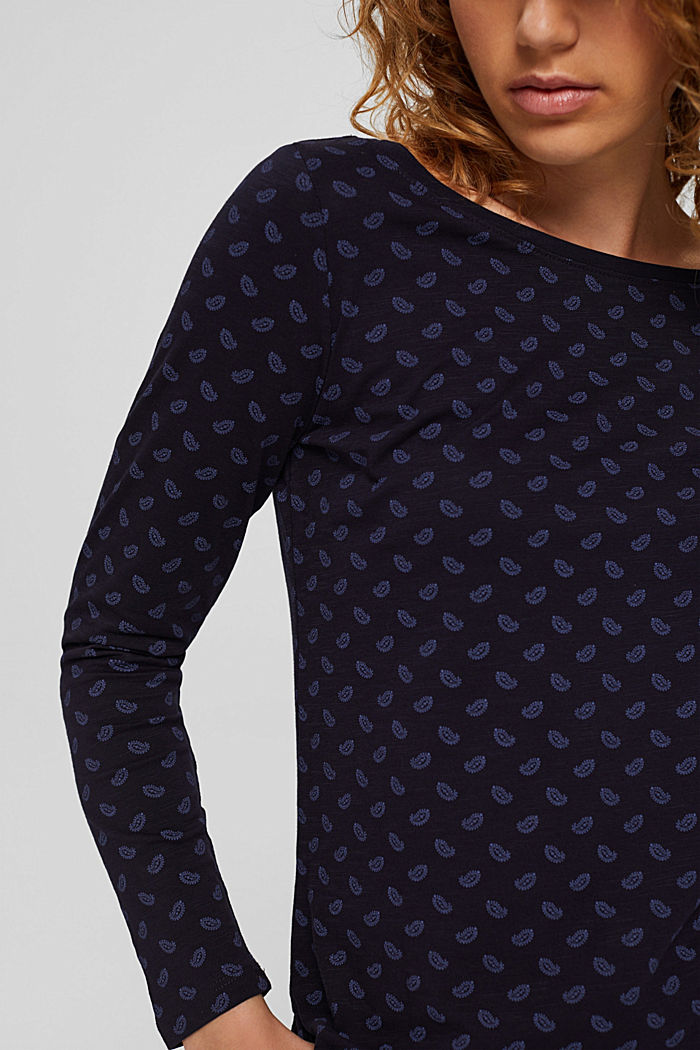 Long sleeve top made of 100% organic cotton, NAVY, detail image number 2