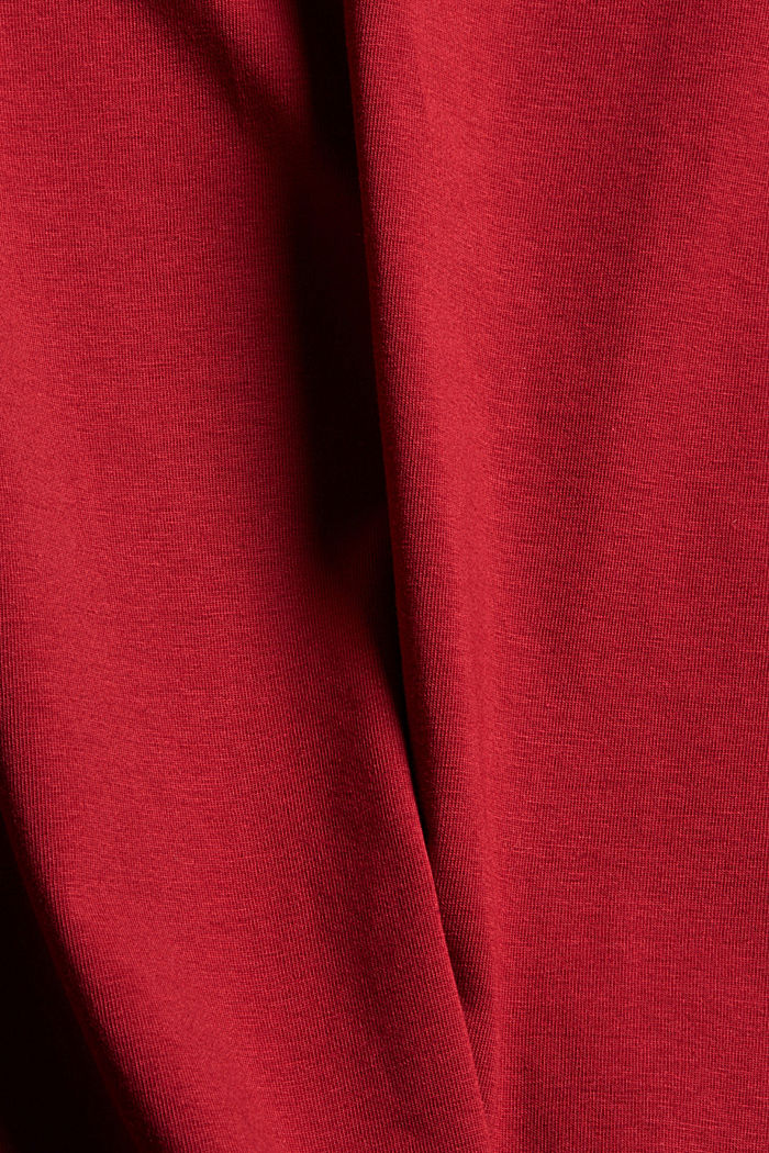 Poolokaulus-T-paita, luomupuuvillaa, DARK RED, detail image number 4