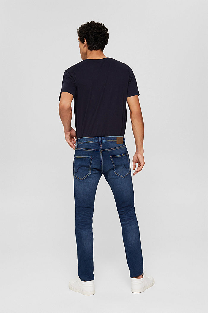 Stretch jeans in blended cotton, BLUE MEDIUM WASHED, detail image number 1