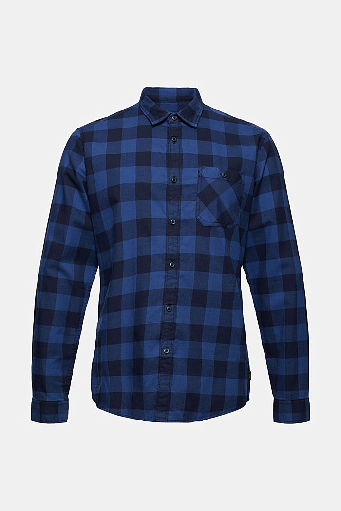 Check shirt in 100% cotton, NAVY, detail image number 6
