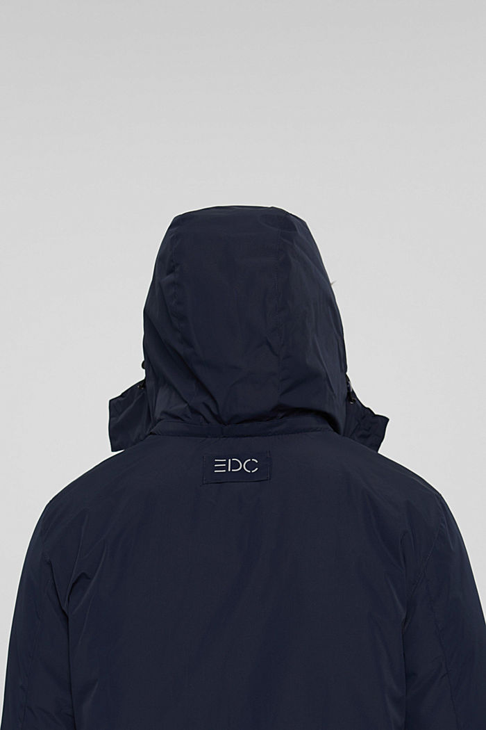 Recycled: padded, hooded jacket, NAVY, detail image number 4