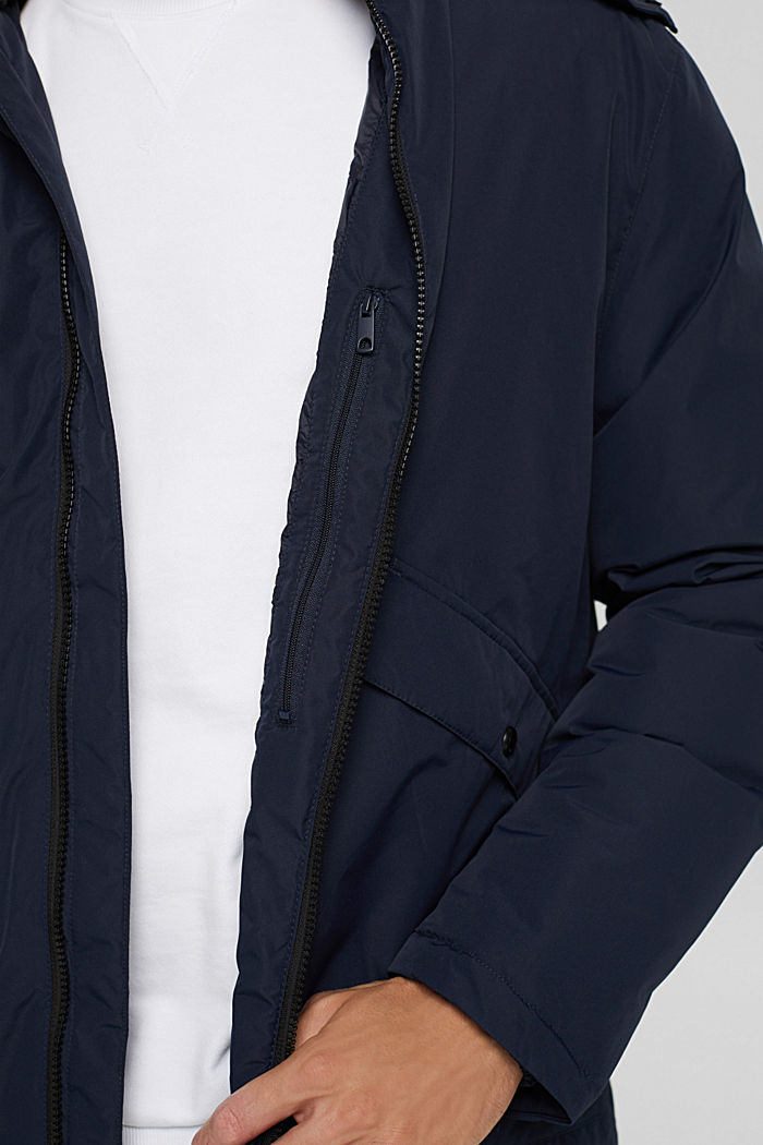Recycled: padded, hooded jacket, NAVY, detail image number 2