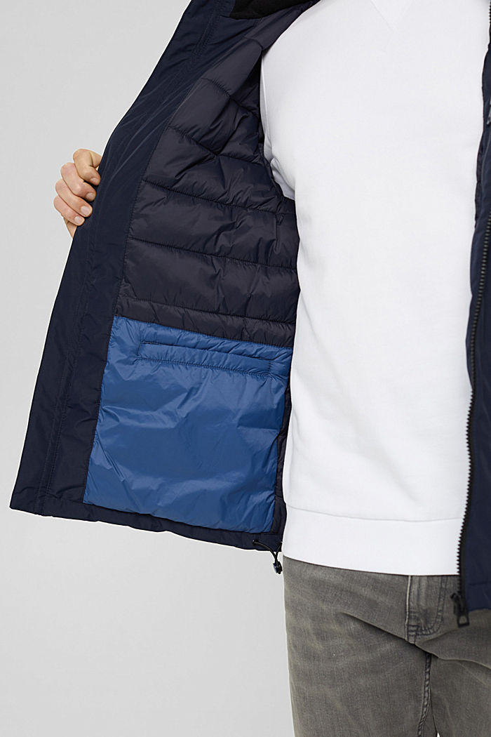 Recycled: padded, hooded jacket, NAVY, detail image number 7