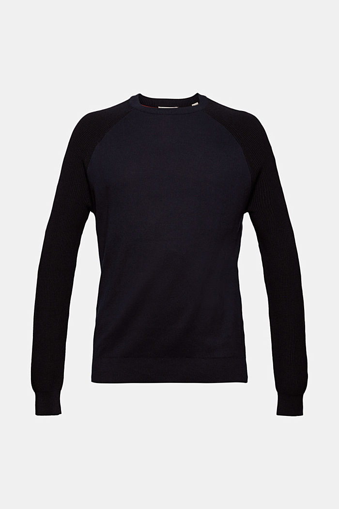 Jumper made of 100% organic cotton, NAVY, overview