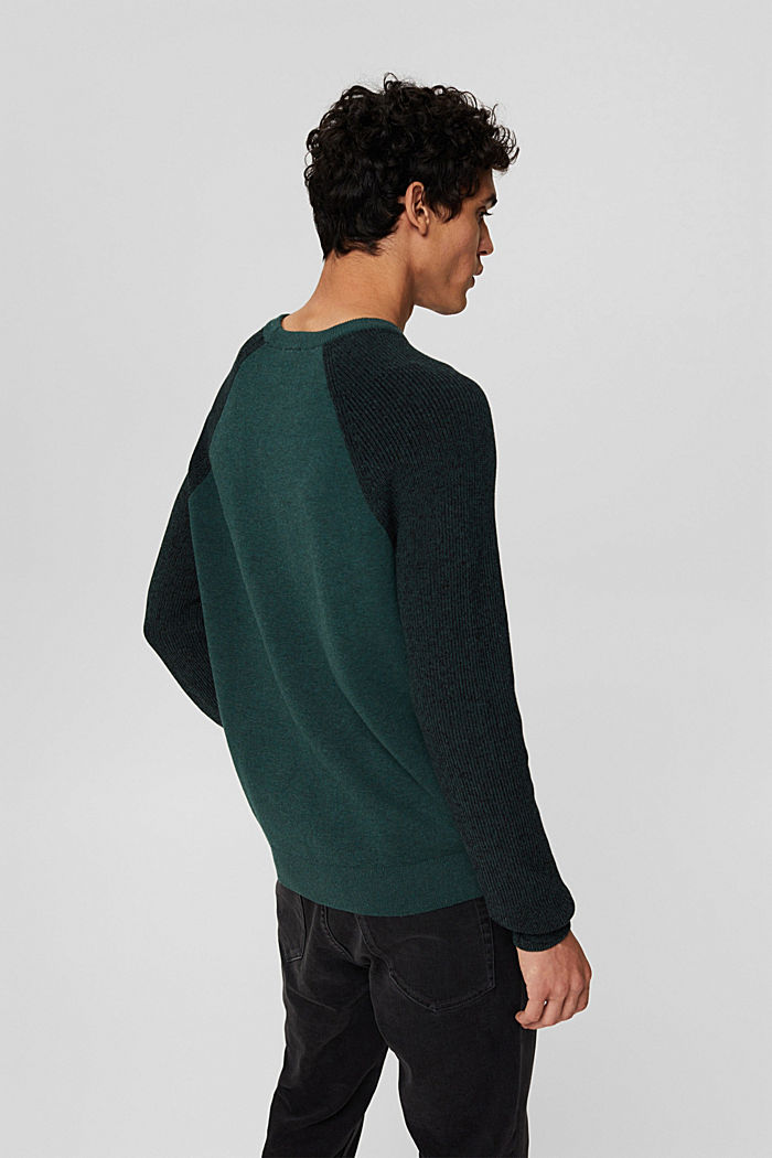Sweter, 100% bawełny organicznej, TEAL BLUE, detail image number 3